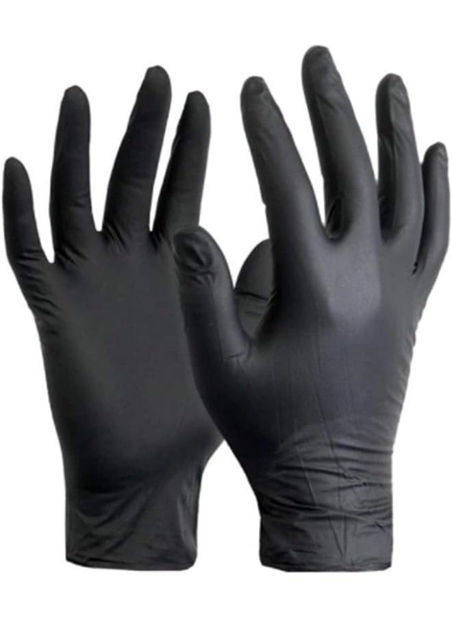 Black Nitrile Disposable Gloves – 100 Pieces, Large Size, Powder Free for Medical, Tattoo, Mechanic & Professional Use - Image 1
